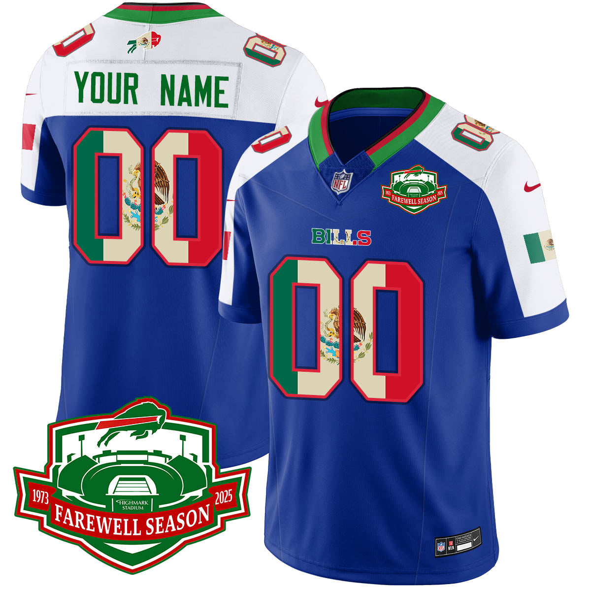 BUF Mexico Vapor Limited Jersey - Stitched