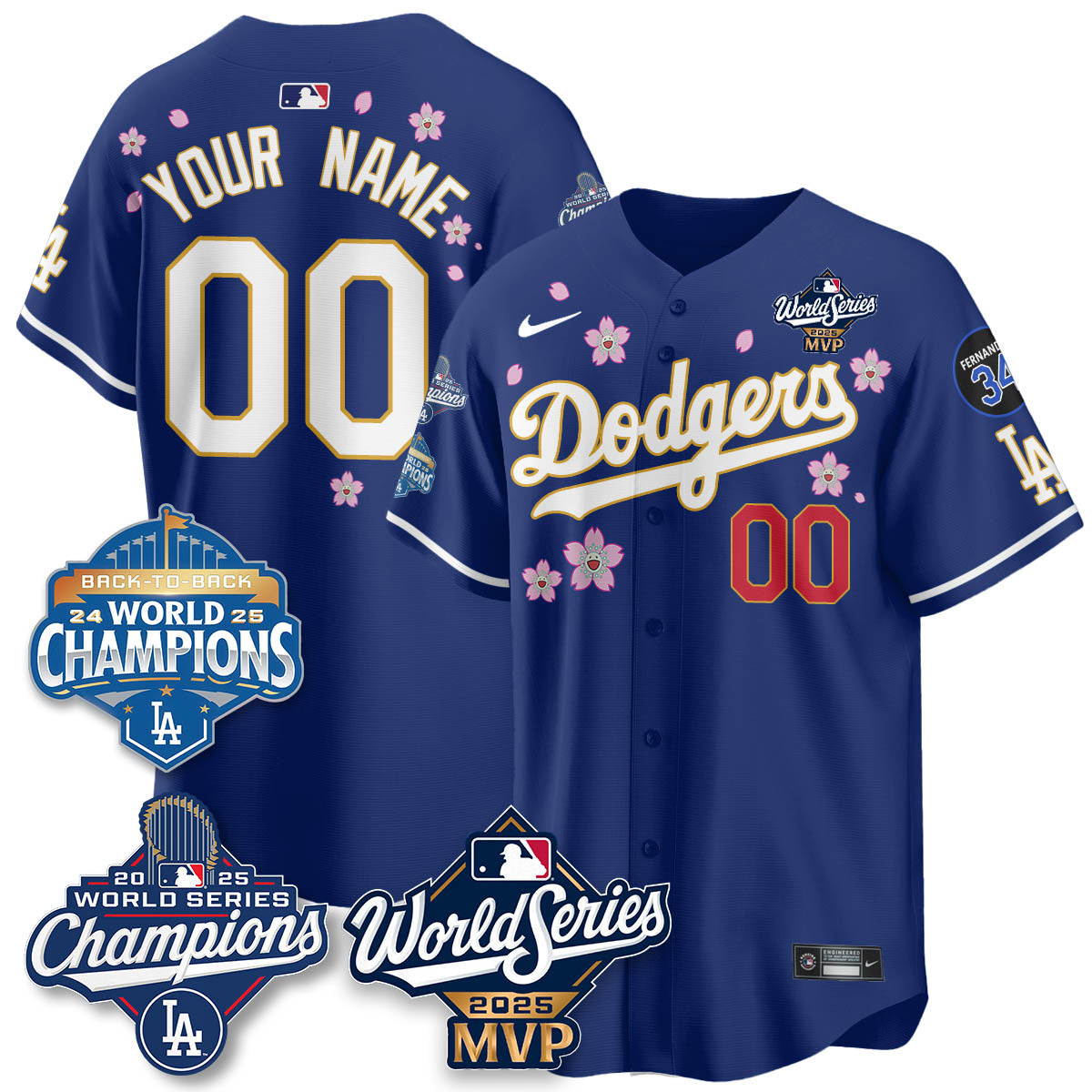 Yoshinobu Yamamoto LAD 2025 World Series MVP Jersey - All Stitched N2