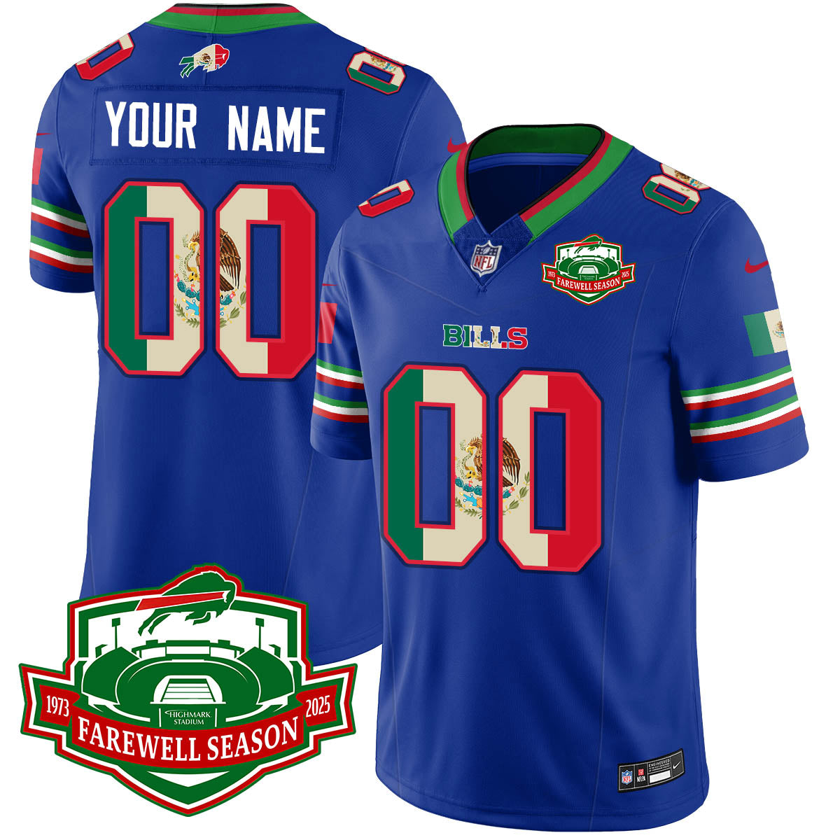 BUF Mexico Vapor Limited Jersey - Stitched