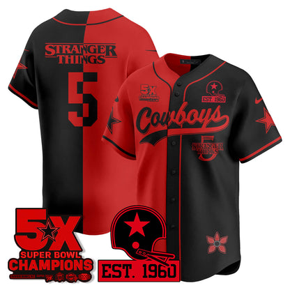 DAL Stranger Things Vapor Limited Baseball Jersey - Stitched