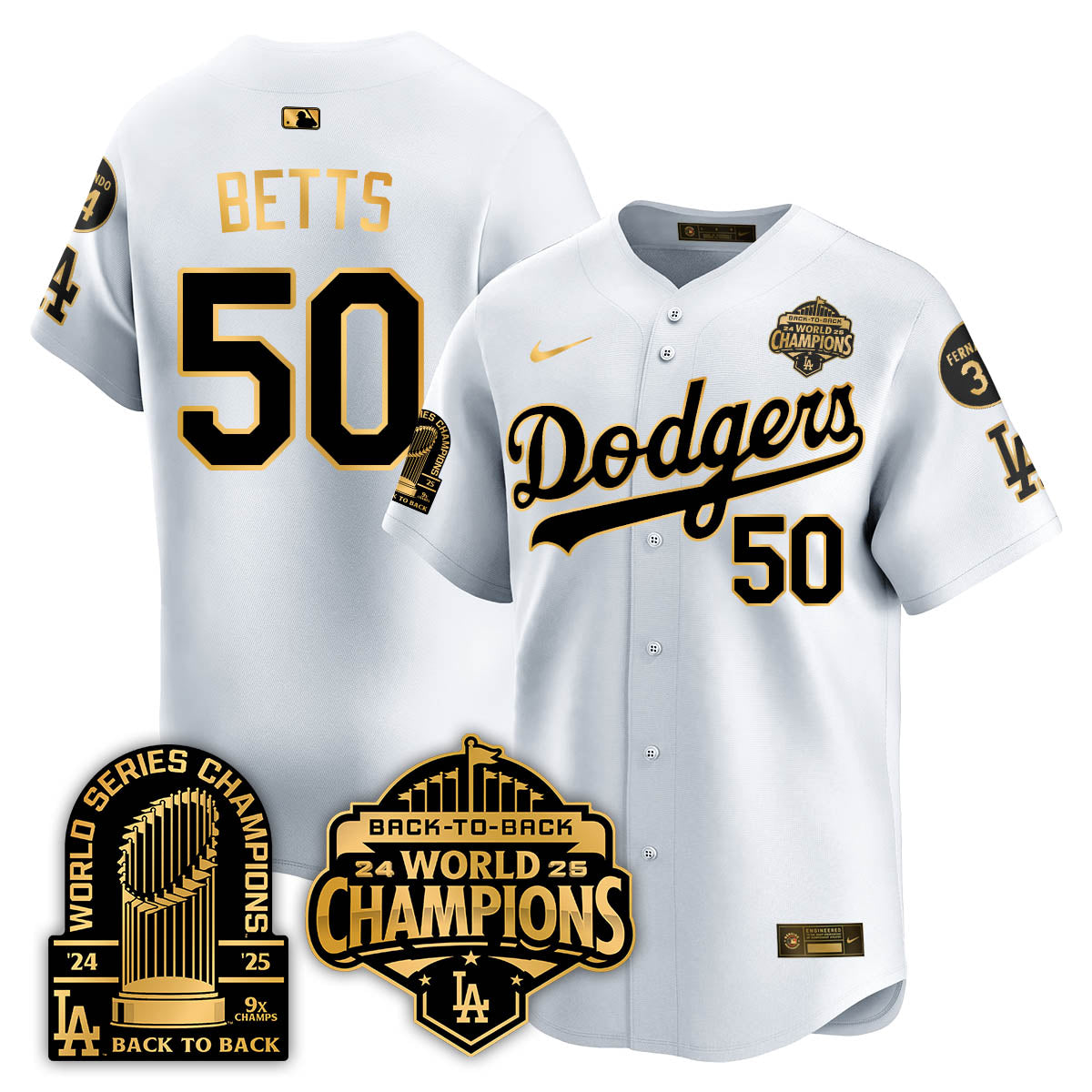 LAD 2025 World Series Champions Jersey - 9x Champs - Stitched N2