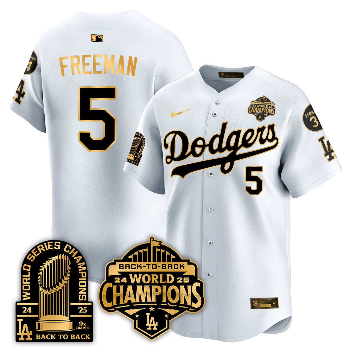 LAD 2025 World Series Champions Jersey - 9x Champs - Stitched N2