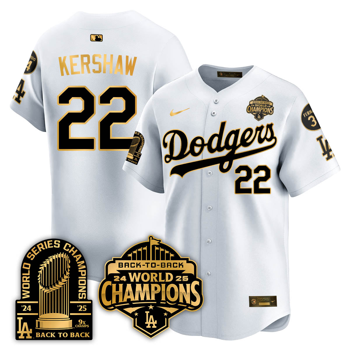LAD 2025 World Series Champions Jersey - 9x Champs - Stitched N2