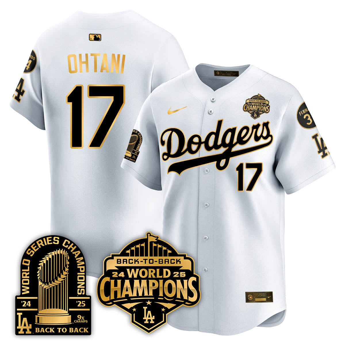 LAD 2025 World Series Champions Jersey - 9x Champs - Stitched N2