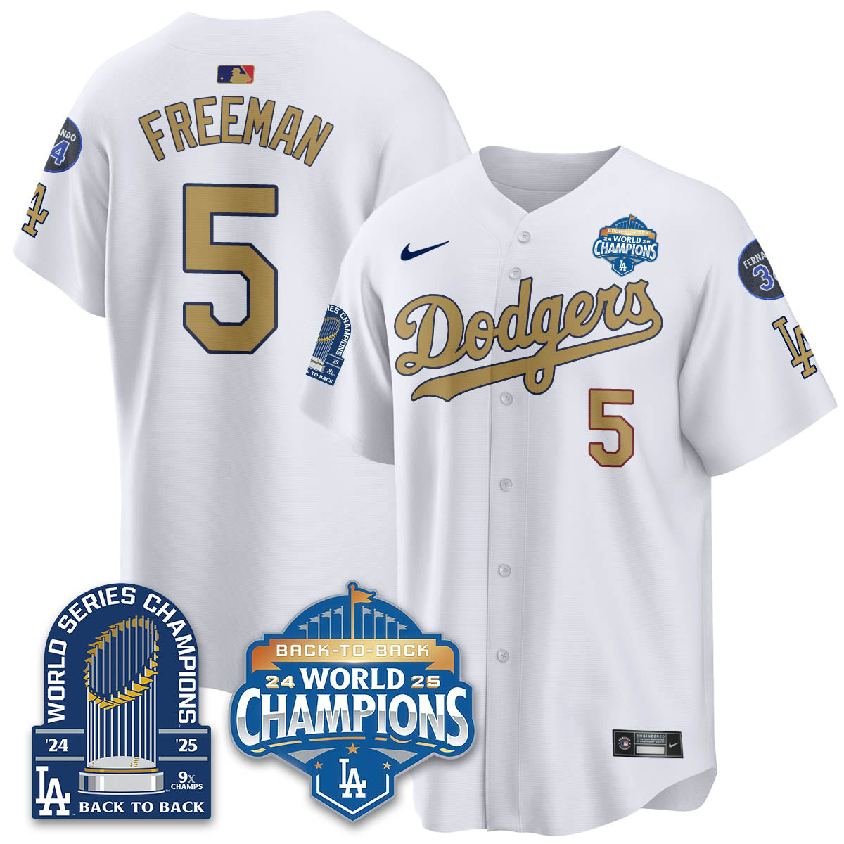 LAD 2025 World Series Champions Jersey - 9x Champs - Stitched N2