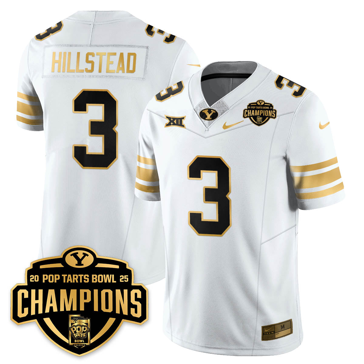 BYC Football 2025 Pop-Tarts Bowl Champions Gold Jersey - All Stitched