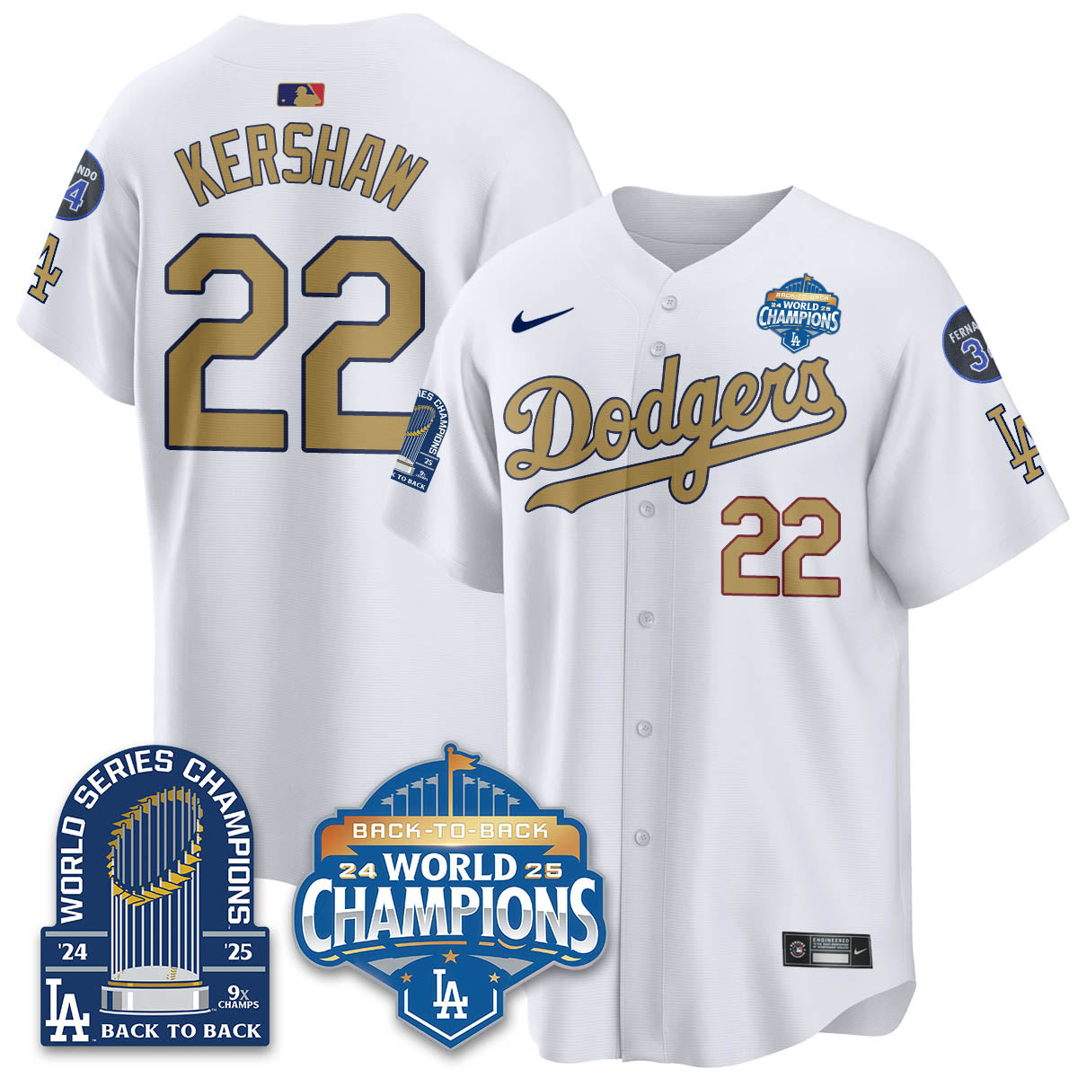 LAD 2025 World Series Champions Jersey - 9x Champs - Stitched N2