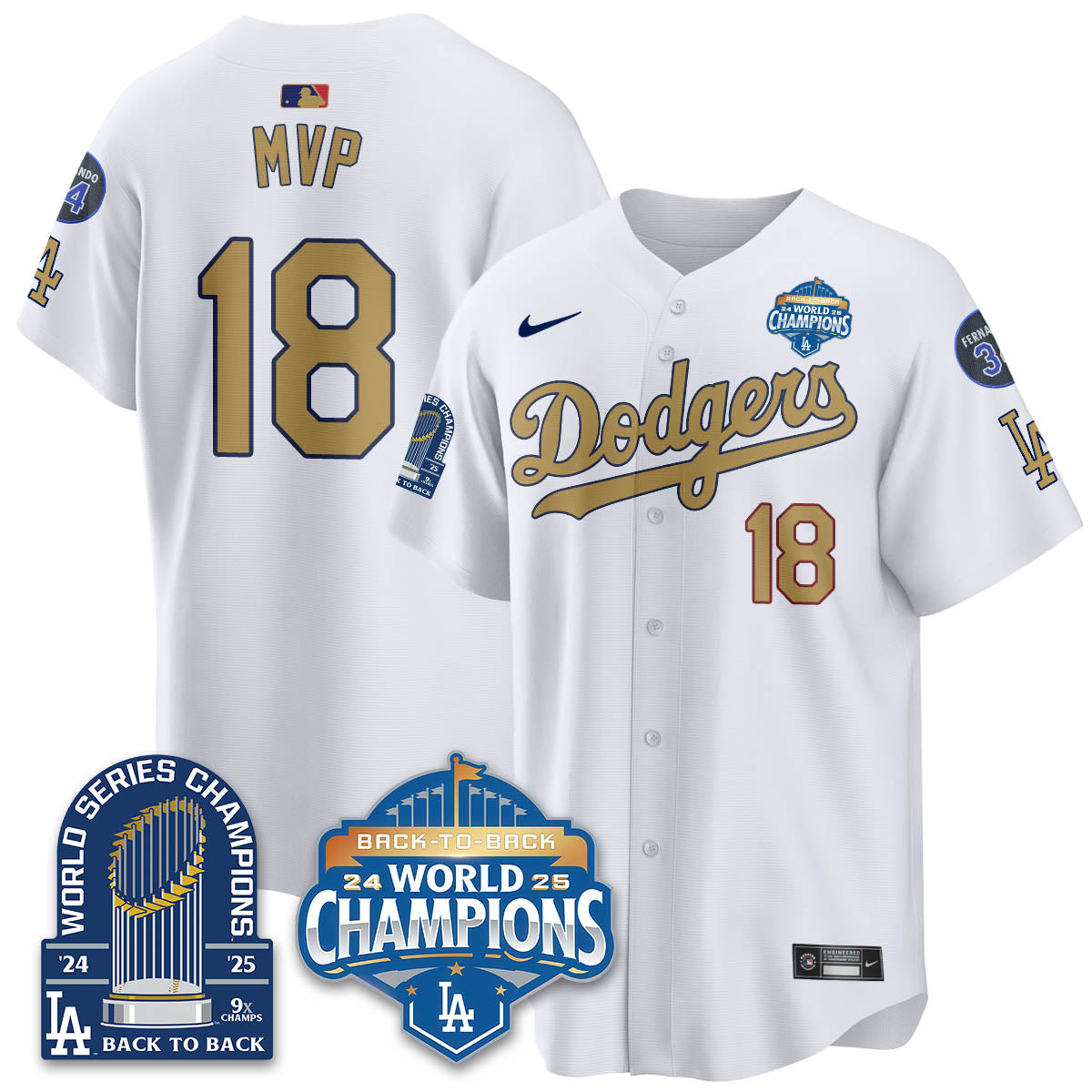 LAD 2025 World Series Champions Jersey - 9x Champs - Stitched N2