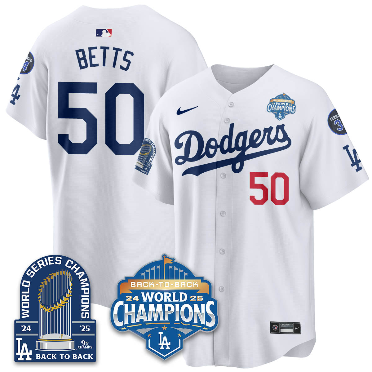LAD 2025 World Series Champions Jersey - 9x Champs - Stitched N2