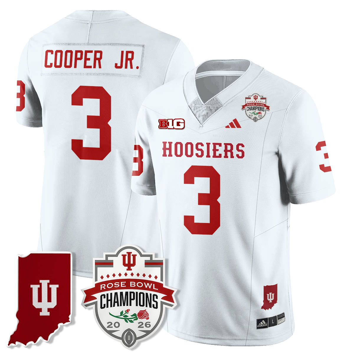 Indiana H Vapor Limited Football Jersey - Rose Bowl Champions - Stitched