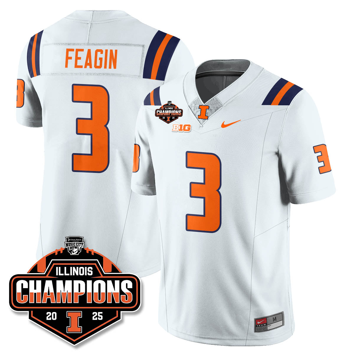 ILL Football 2025 Music City Bowl Champions Limited Jersey - Stitched