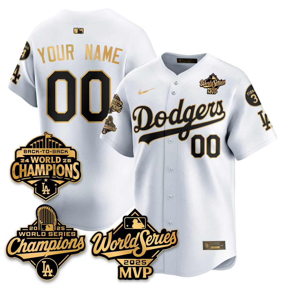 Yoshinobu Yamamoto LAD 2025 World Series MVP Jersey - All Stitched N2