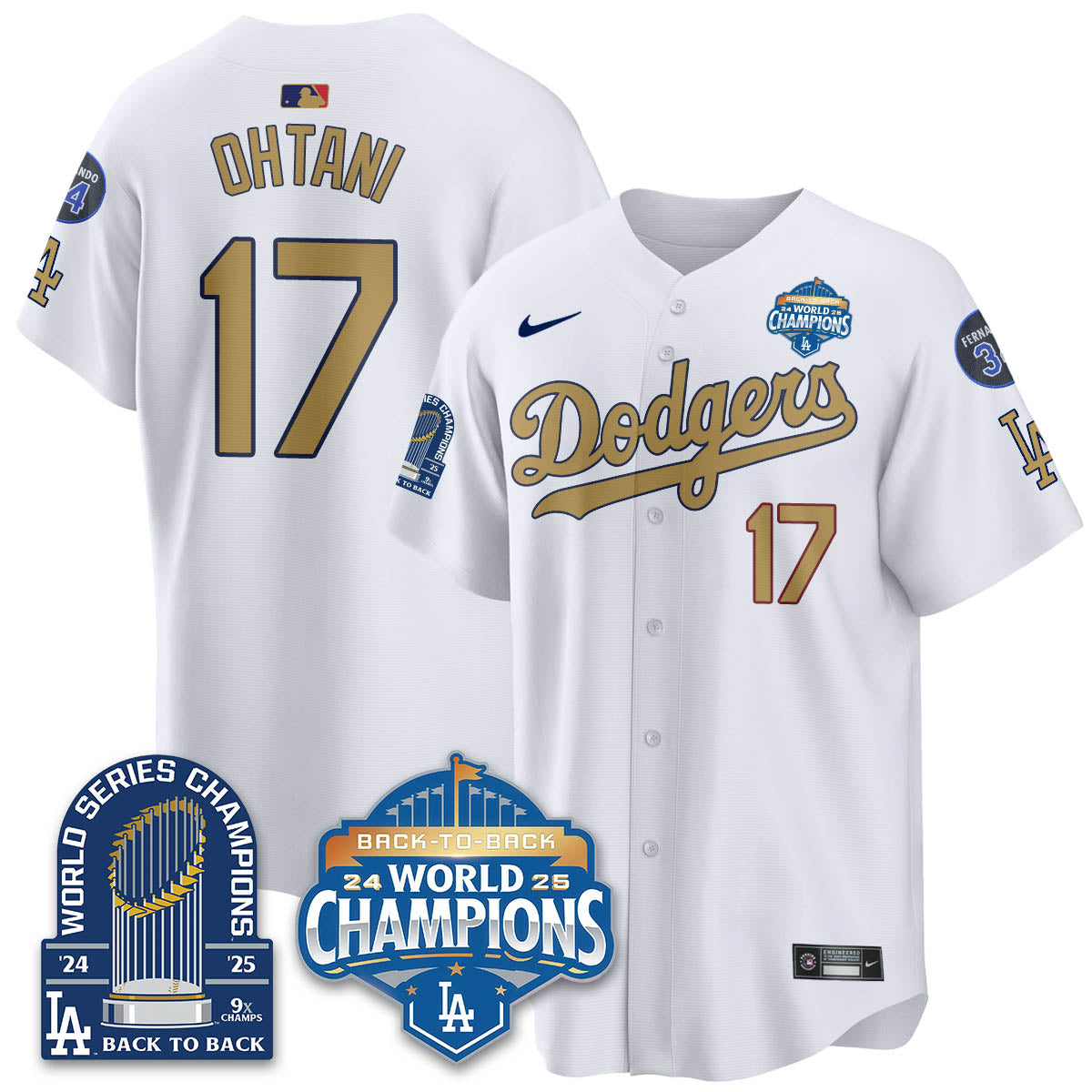LAD 2025 World Series Champions Jersey - 9x Champs - Stitched N2