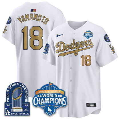 LAD 2025 World Series Champions Jersey - 9x Champs - Stitched N2