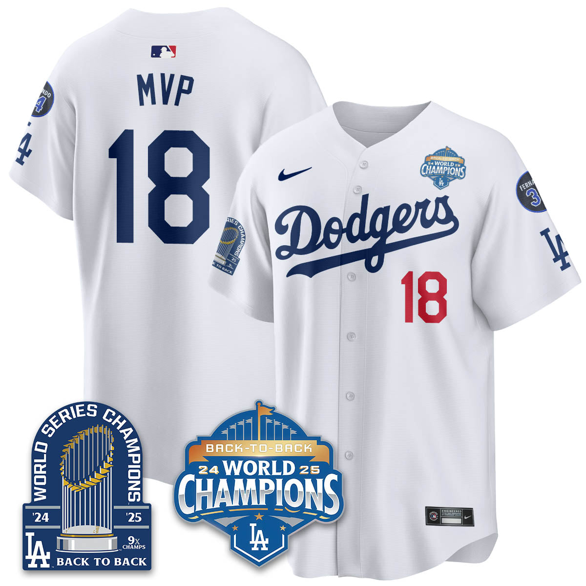 LAD 2025 World Series Champions Jersey - 9x Champs - Stitched N2