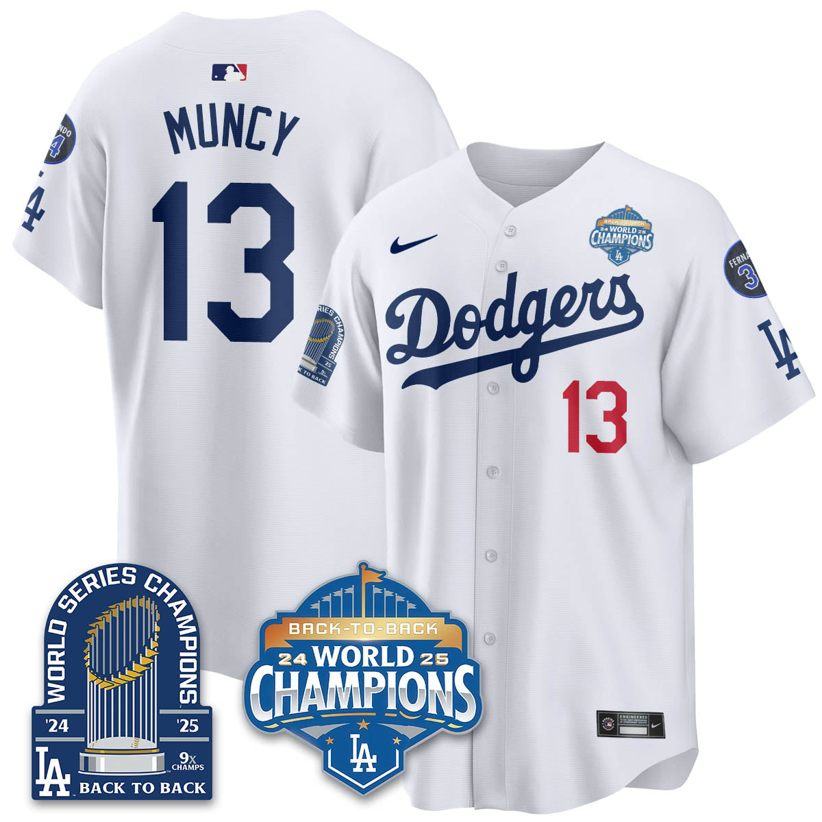 LAD 2025 World Series Champions Jersey - 9x Champs - Stitched N2