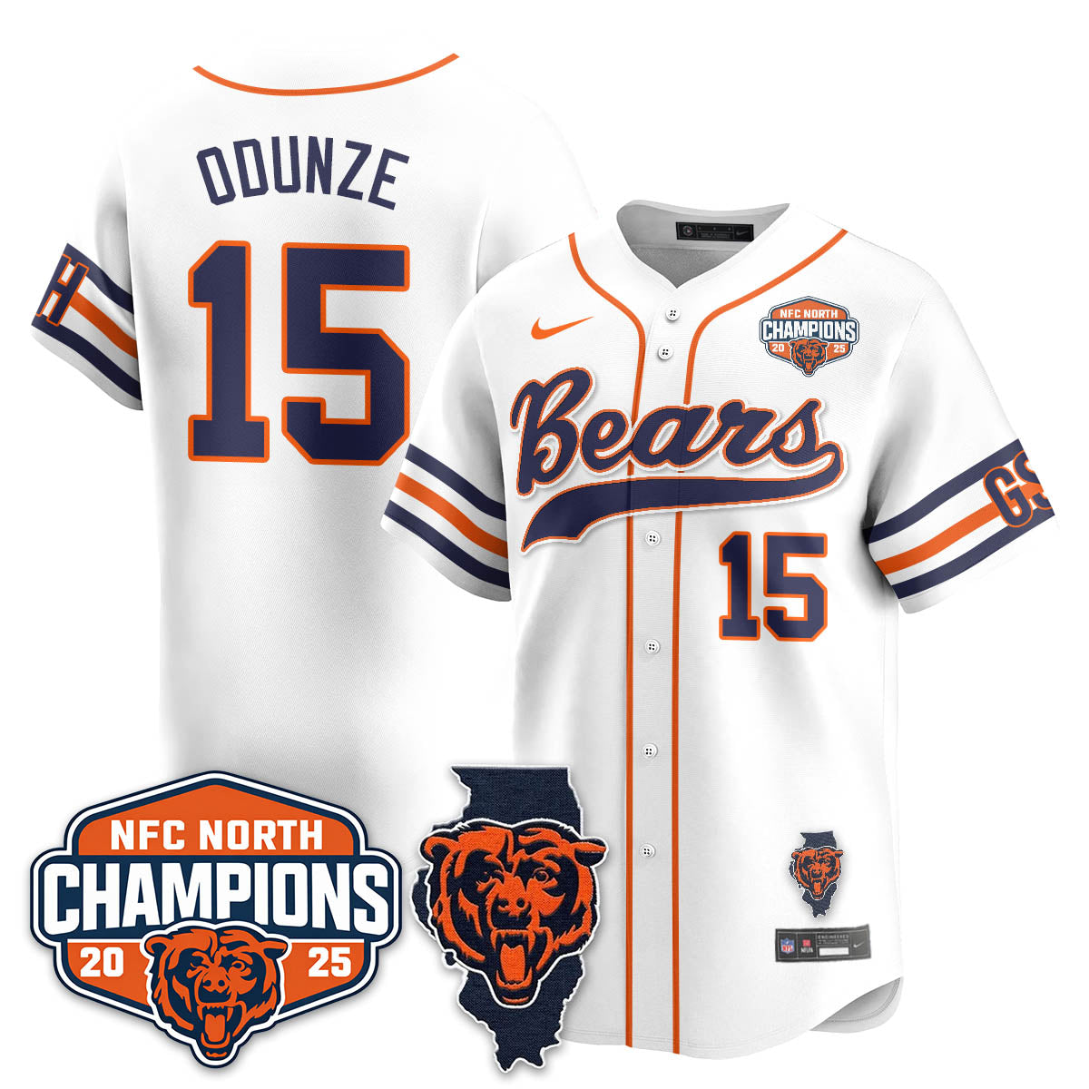 CHI  NFC North Division Champions Vapor Limited Baseball Jersey - Stitched