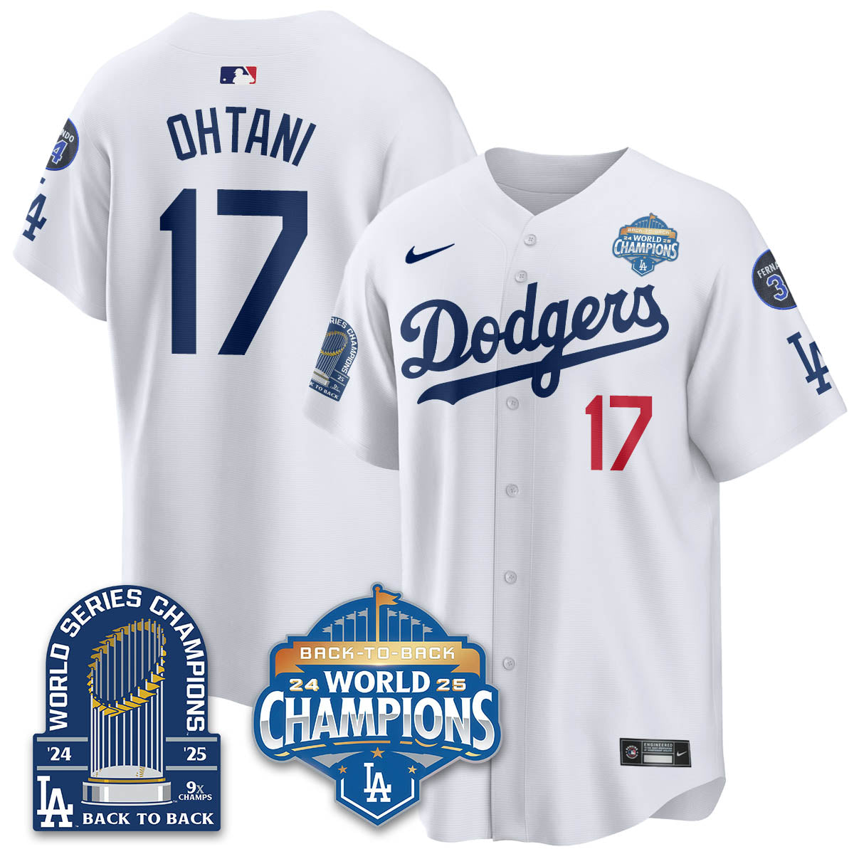 LAD 2025 World Series Champions Jersey - 9x Champs - Stitched N2