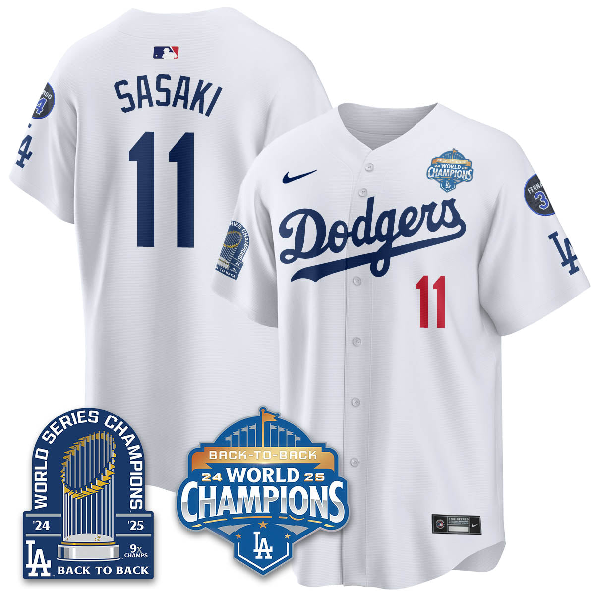 LAD 2025 World Series Champions Jersey - 9x Champs - Stitched N2
