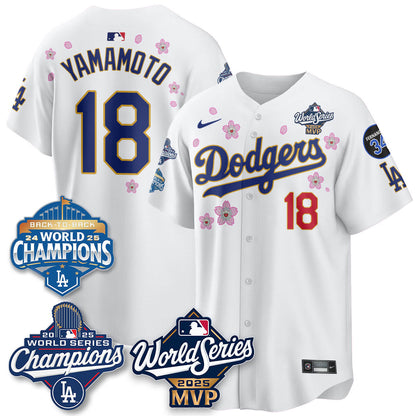 Yoshinobu Yamamoto LAD 2025 World Series MVP Jersey - All Stitched N2