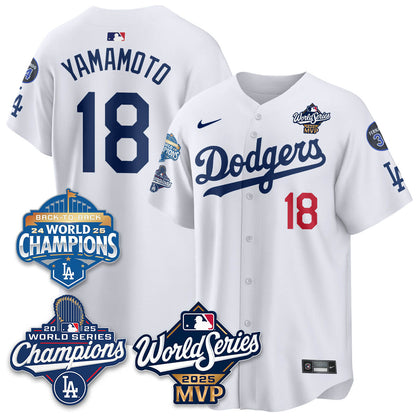 Yoshinobu Yamamoto LAD 2025 World Series MVP Jersey - All Stitched N2