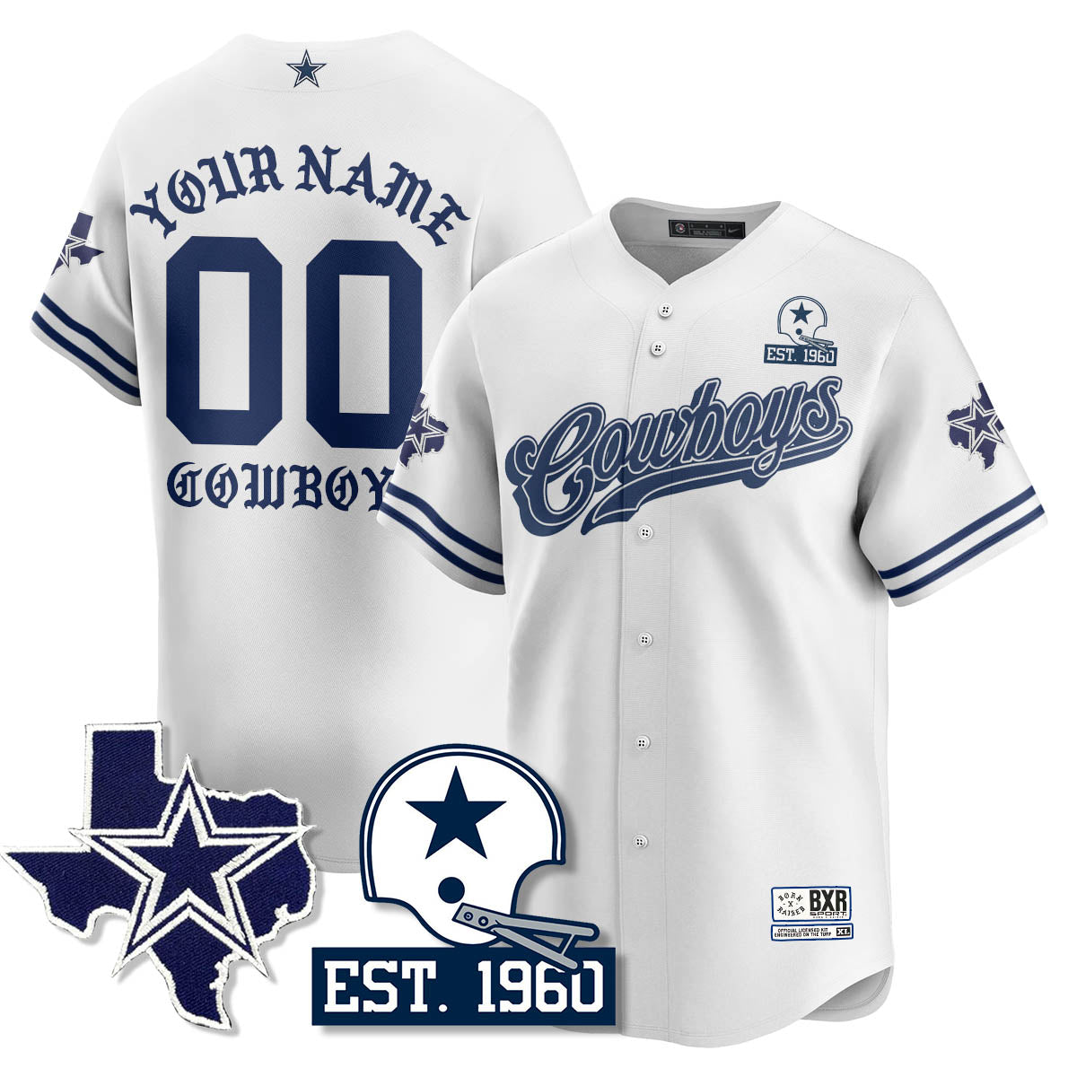 DAL Born x Raised Baseball Custom Jersey - Stitched