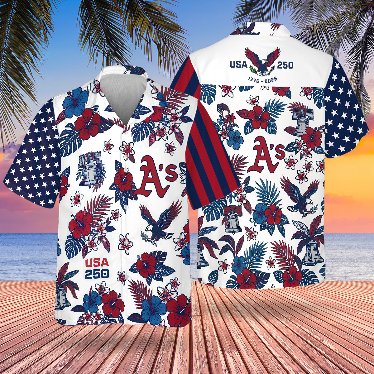 OAK Special Semiquincentennial Hawaiian Design Button Shirt V5