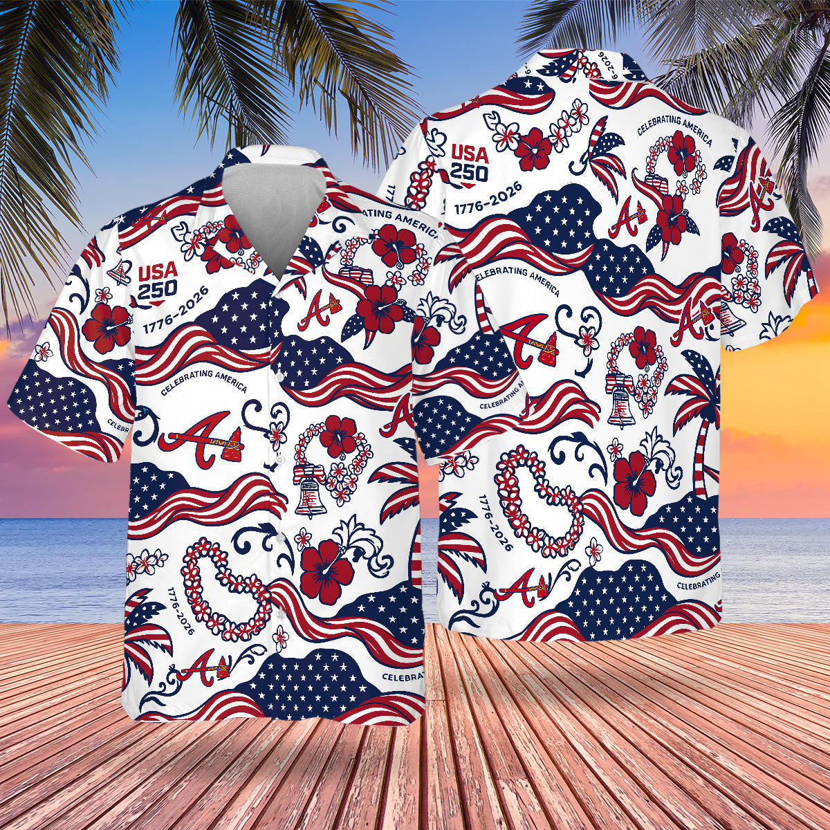 ATL Special Semiquincentennial Hawaiian Design Button Shirt V3