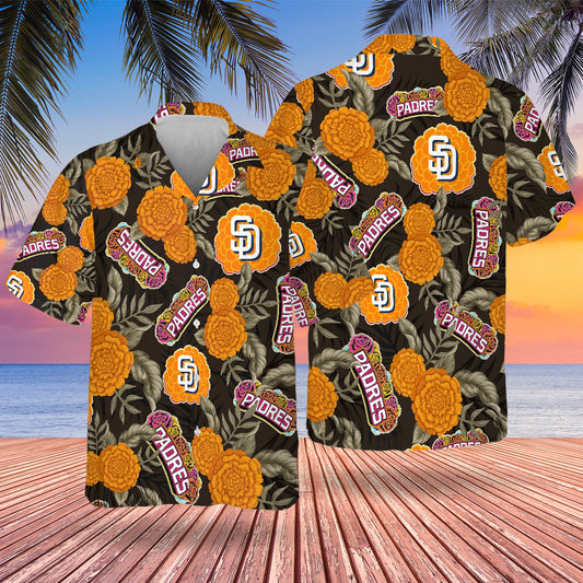 SD City Connect Hawaiian Design Button Shirt