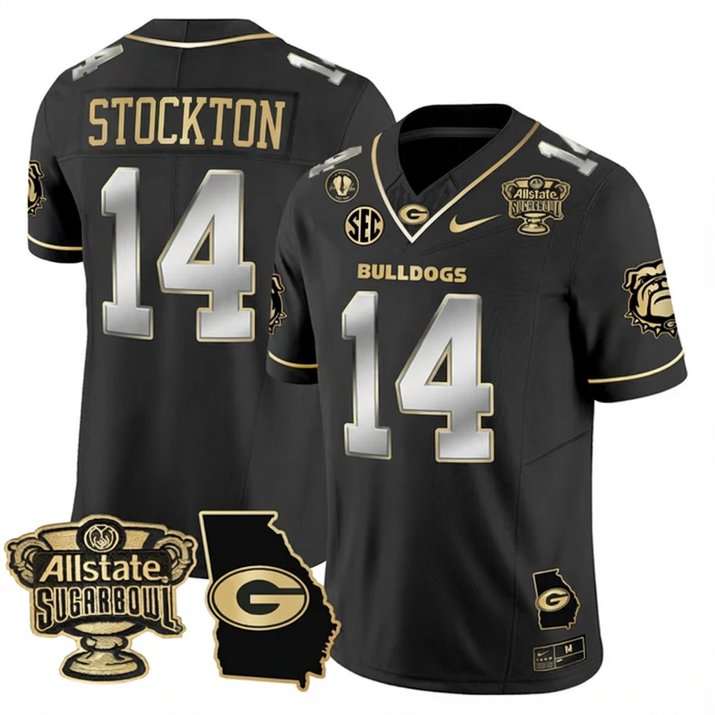 UGA 2025 Sugar Bowl & Georgia Map Patch Vapor Limited Jersey N2 - Stitched