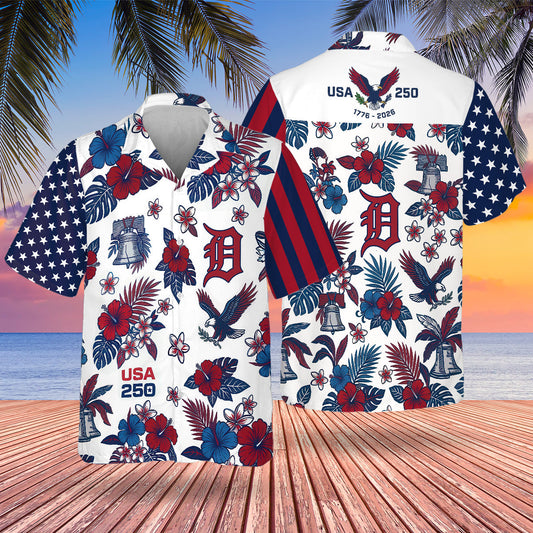 DET Special Semiquincentennial Hawaiian Design Button Shirt V5