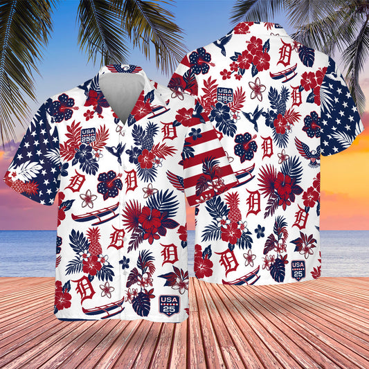 Philadelphia Phillies Special Semiquincentennial Hawaiian Design Button Shirt V2