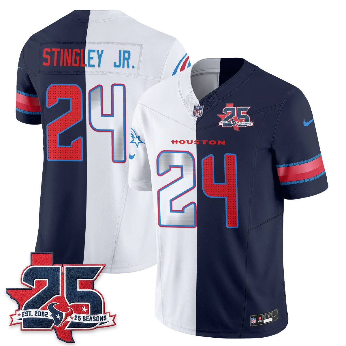 Houston Texans Fan Gear Split Vapor Jersey - Stitched