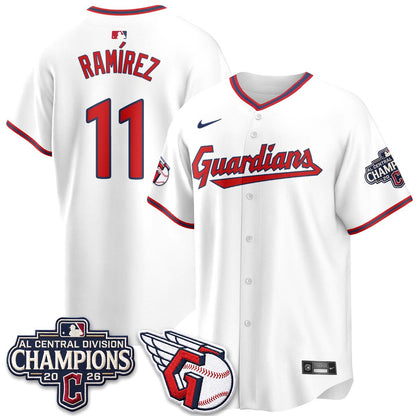Cleveland Guardians 2026 AL Central Champs Vapor Jersey - Stitched