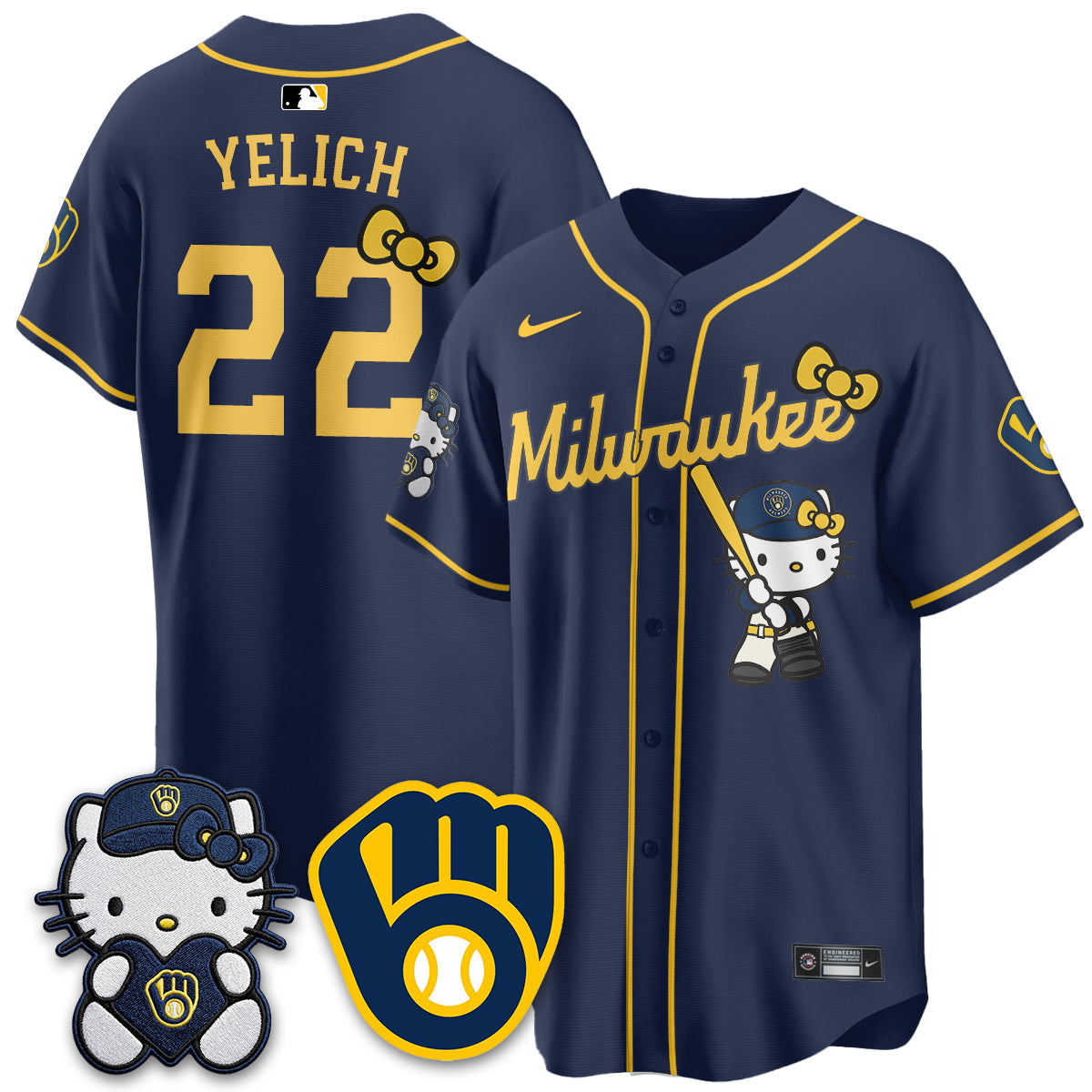 Milwaukee Brewers Meow KT Night Vapor Limited Jersey - Stitched
