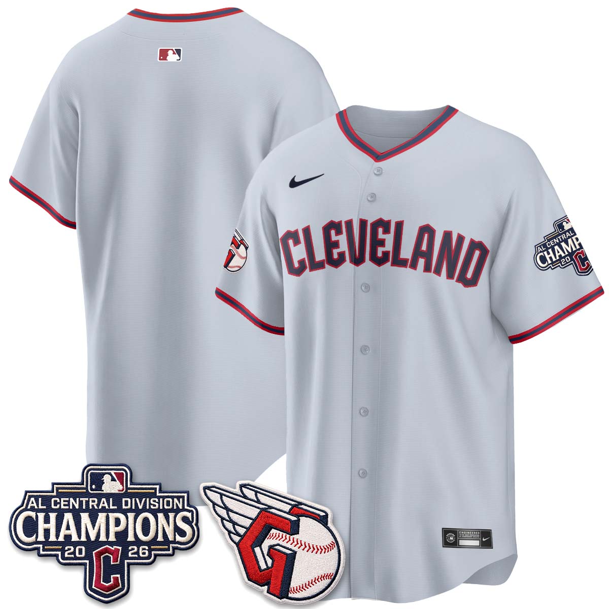 Cleveland Guardians 2026 AL Central Champs Vapor Jersey - Stitched