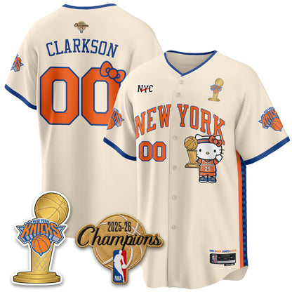 New York Knicks 2026 NBA Champions x Meow Kitty Vapor Jersey - Stitched