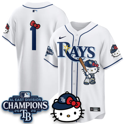 Tampa Bay Rays x Meow KT 2026 AL East Champs Vapor Jersey - Stitched-NQD
