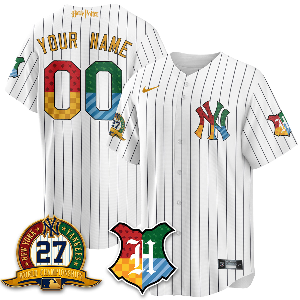 New York Yankees x "The Lightning Bolt Wizard" Edition Vapor Custom Jersey- Stitched