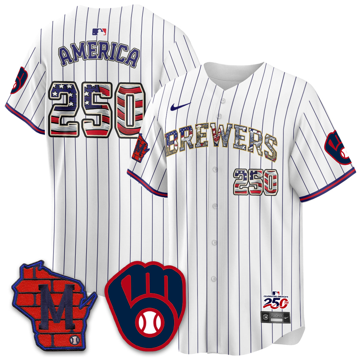 Milwaukee Brewers 2026 Independence Day USA Vapor Limited Jersey - Stitched