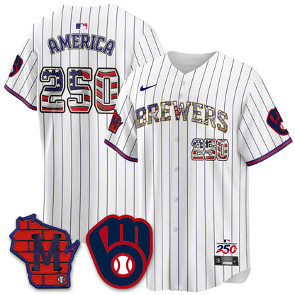 Milwaukee Brewers 2026 Independence Day USA Vapor Limited Jersey - Stitched