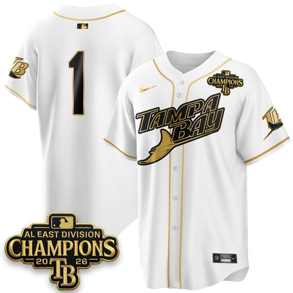 Tampa Bay Rays 2026 AL East Champs Gold Edition Vapor Jersey - Stitched-NQD