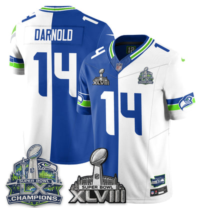 Seattle Seahawks S.Bowl Champs Split Edition Vapor Jersey - Stitch