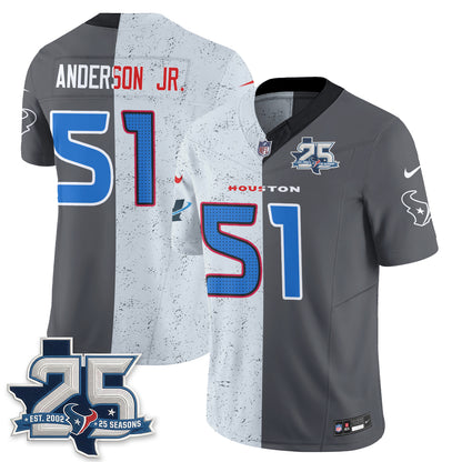 Houston Texans Fan Gear Split Vapor Jersey - Stitched
