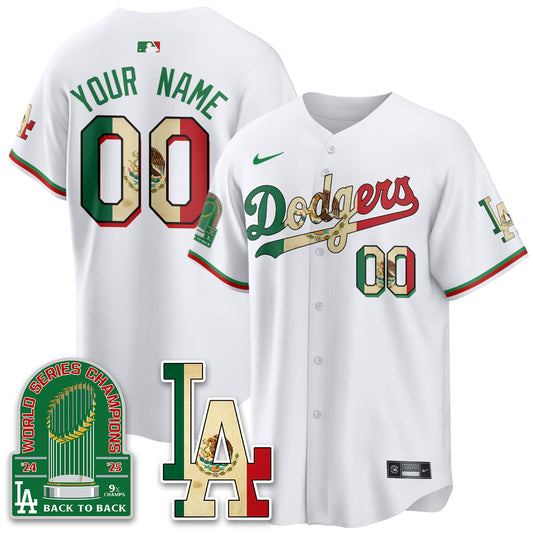 Los Angeles Dodgers Mexico Style Vapor Custom Jersey - Stitched