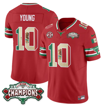 Texas Longhorns Mexico Edition Vapor Jersey - Stitched-NQD