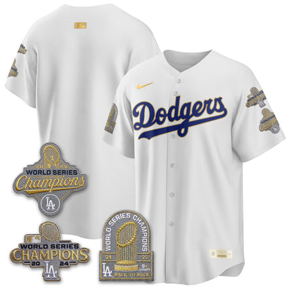 LAD Gold Collection Stadium Vapor Limited Jersey - Back to Back 9x Champs - Stitched