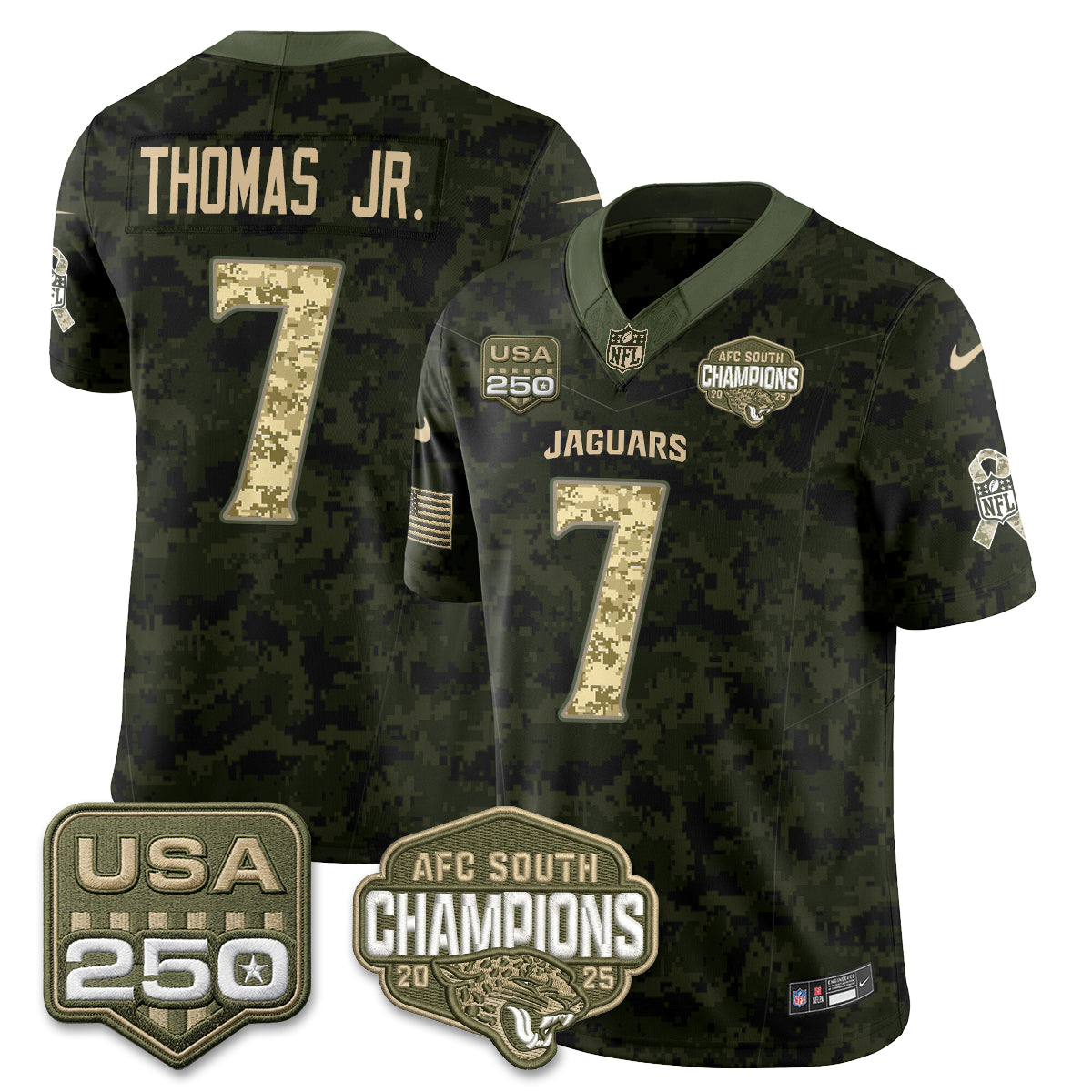 Jacksonville Jaguars 2026 Salute to Service Vapor Jersey - Stitched