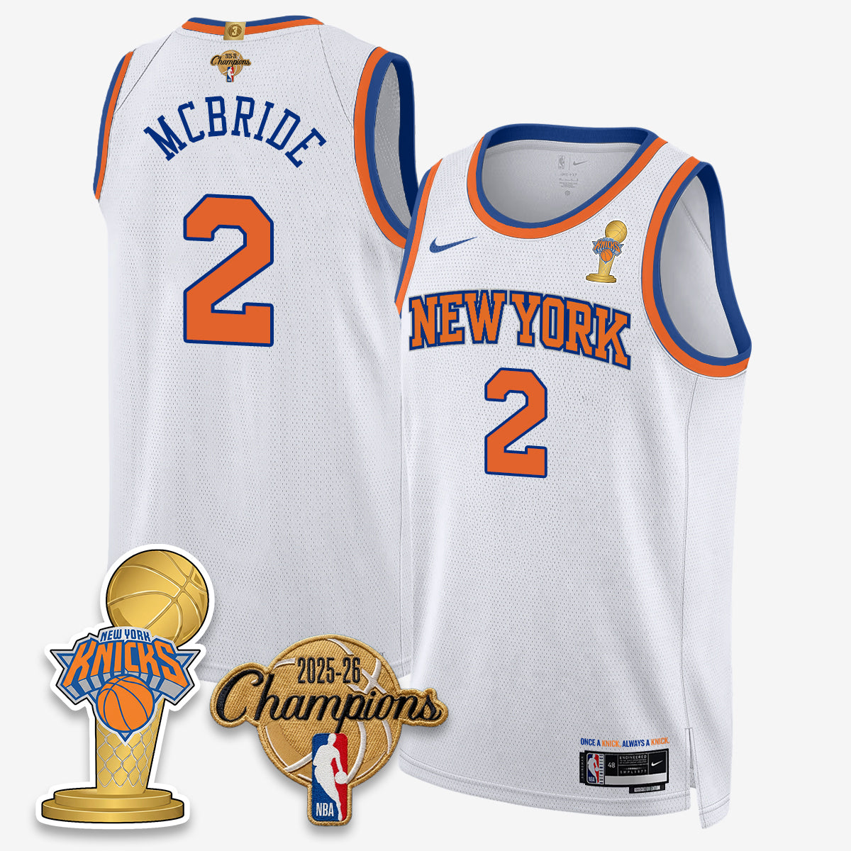 New York Knicks 2026 Basketball Champions Vapor Jersey - Stitched