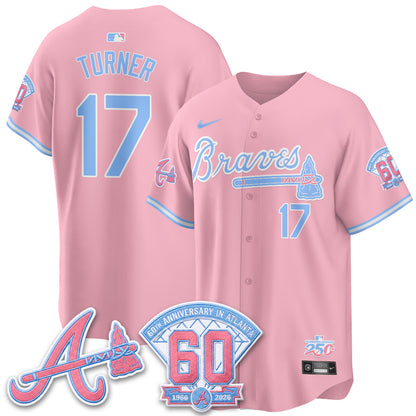 Atlanta Braves x Bubblegum Vapor Jersey - Stitched